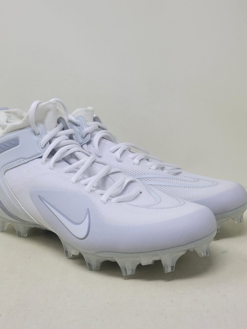 Mens Sz 10 Nike Alpha Huarache 8 Elite LAX White Grey Lacrosse Cleats CW4440-110